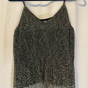 Topshop US size 8, Black and Green Patterned Camisole